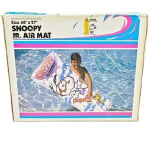 Vintage Snoopy Inflatable Raft Pool Air Mat Intex 1991